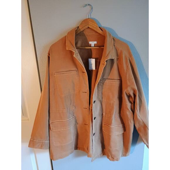 Jjill Xl Women's Jacket Toffee Brown Cotton Button Front Classic - Picture 1 of 11